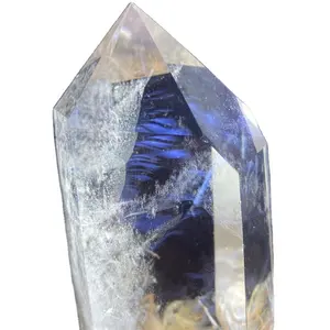 High Quality Clear Quartz Crystal Points Blue Angel Feather Rutilated Quartz Crystal Tower