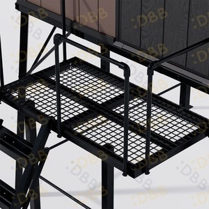 Abri <span class=keywords><strong>de</strong></span> <span class=keywords><strong>chasse</strong></span> surélevé à base carrée, en acier robuste, étanche, avec échelle, coque rigide, pour plusieurs personnes - Product Image 6