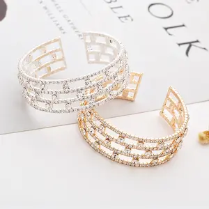 WB241 High Quality Bridal Crystal Cuff Bangle Women Fashion rhinestones Cuff bangle For Party