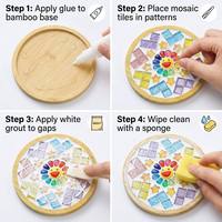 Kit de mosaïque en verre coloré à faire soi-même UXORSN, 4 pièces - Cadeaux de Noël élégants pour adultes, fournitures de décoration intérieure