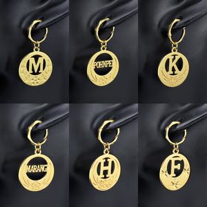 JXX <b>Fashion</b> <b>Drop</b> <b>Earring</b> 24K Gold Plated <b>Earring</b> Custom Wholesale High Quality Supplier Kiribati Letter Charm Dangle <b>Earring</b> - Product Image 3