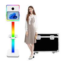 Cabina de Fotos DSLR con Pantalla Táctil de 15.6 Pulgadas, Impresión Instantánea, Cabina de Fotos Selfie con Wi-Fi, Marco Metálico, Máquina de Fotomatón