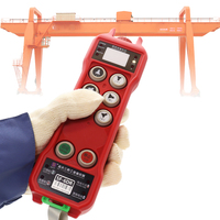 Control Remoto Industrial por Radio con 6 Botones, Doble Velocidad, Autenticación por Tarjeta de Identificación, Resistente al Agua IP67, Rojo, para Grúa Puente