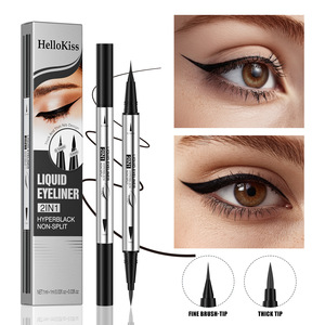 Delineador de Ojos Líquido HelloKiss 2 en 1 Hiper Negro, Doble Punta, Resistente al Agua y de Larga Duración - Product Image 1