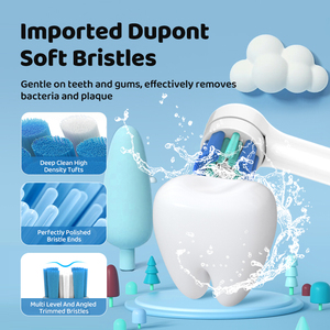 Venta al por mayor Oem Vibración Oscilación Niño Dibujos animados Niños Batería Eléctrica Limpieza de dientes 60 Ángulo de oscilación Cepillo de dientes - Product Image 3