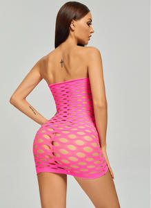 Mini robe sexy en résille avec couleurs lingerle bas de corps plus grand avec grand trou bas de corps - Product Image 6