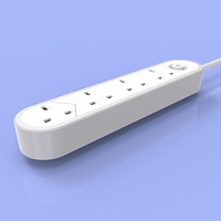 Multiprise industrielle britannique 3/4 voies USB Type-C ignifuge avec prise britannique 2500W et rallonge multiple