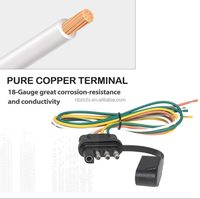 Connecteur d'extrémité de remorque plat 4 voies 18AWG 4 broches prise de faisceau de câblage de remorque avec couvercle anti-poussière prise de lumière de remorque 4 broches