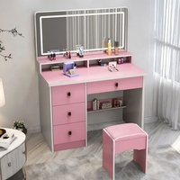 Prix de gros : Ensemble coiffeuse avec miroir LED tactile et plateau en MDF de 80 cm, certifié CE, pour chambre à coucher