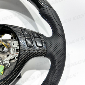 Volant de course pour BMW E46 Noir en fibre de carbone pour BMW E90 E91 E71 E46 E60 E81 E84 E92 Volant de haute qualité personnalisable - Product Image 2