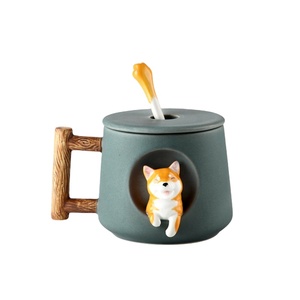 Nuove Idee Prodotto 2026 Casa e Cucina <span class=keywords><strong>Tazza</strong></span> <span class=keywords><strong>da</strong></span> Caffè a Forma di <span class=keywords><strong>Cane</strong></span> <span class=keywords><strong>Tazza</strong></span> <span class=keywords><strong>da</strong></span> Tè 420ml in Ceramica con Coperchio e Cucchiaio - Product Image 1