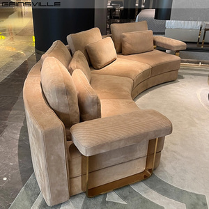 Ý phổ biến phòng khách sofa nửa vòng bán vòng tròn mô-đun mặt trăng nhung hiện đại nửa vòng ghế sofa - Product Image 4