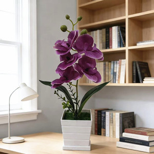 Planta Artificial de Orquídea Phalaenopsis Paulon de 34 cm, Color Rosa, en Maceta, Decoración para el Hogar y la Oficina - Product Image 4