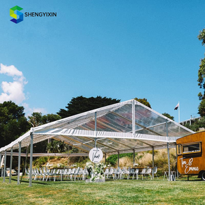 Grandes tentes de mariage transparentes en aluminium Shengyixin pour événements en plein air, taille 10x10, capacité de <span class=keywords><strong>300</strong></span> personnes, tissu PVC, toutes saisons - Product Image 6