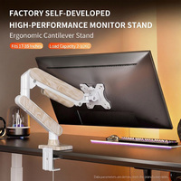 Support de moniteur à bras long avec texture bois, fixation de bureau à ressort à gaz, 32 pouces, distributeur, fournisseur, couleur grain de bois personnalisée, 2 à 10 kg