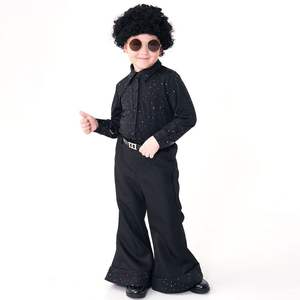 <span class=keywords><strong>Costume</strong></span> de spectacle rétro <span class=keywords><strong>disco</strong></span> des années 70 pour enfants européens et américains, avec paillettes, pour filles, en polyester - Product Image 5