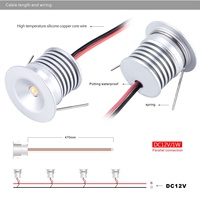 Lampe LED de plafond avec affichage LED, 1W, 12v dc, indice d'étanchéité IP65, Mini Spot de meuble