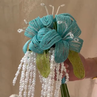 Bouquet de mariée artificiel, bouquet de mariage en soie noué à la main pour la mariée, cérémonie de mariage, séance photo, décoration