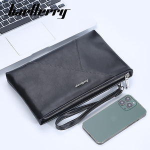 กระเป๋าคลัทช์ผู้ชายแบรนด์ Baellerry หนัง PU ความจุขนาดใหญ่ กระเป๋าถือสำหรับเดินทางธุรกิจ พร้อมซิป สีพื้น สีดำ สีกาแฟ - Product Image 3