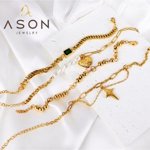 Pulseras Personalizables con Forma de Corazón, Resistentes al Agua, con Perlas y Circonitas, Joyería para Mujer, Pulseras de Acero Inoxidable Chapadas en Oro de 18K - Product Image 3