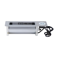 Prise rotative électrique encastrée en alliage d'aluminium avec chargeur sans fil, prise de courant américaine pour salle de conférence et bureau
