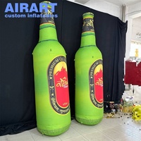 Nouvelle bouteille de bière gonflable de logo d'impression de taille personnalisée, ballon gonflable de modèle de verre de bière