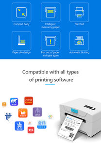 미니 80mm 3인치 열전사 배송 라벨기 스티커 프린터 블루투스 USB 물류용 무잉크 배송 라벨 프린터 - Product Image 3