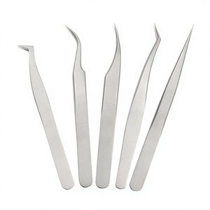 5 Pinzas de Acero Inoxidable Rosadas para Extensiones de Pestañas, Alta Precisión, Antiestáticas, 10 mm, Empaque Personalizado, Estilo Navideño - Product Image 6