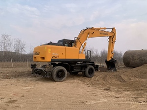 Excavatrice sur pneus Hyundai 210 d'occasion d'origine coréenne / Excavatrice sur pneus Robex Hyundai R210w 210w-7 de 21 tonnes à vendre - Product Image 2