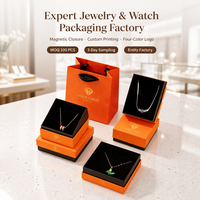 Boîte de rangement portable personnalisée pour bijoux et montres avec fermeture magnétique, doublure en éponge, impression UV/estampage à chaud/logo quadricolore