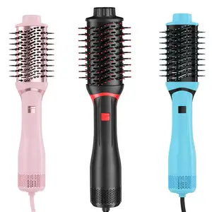 Nhà Máy Giá 3-in-1 chuyên nghiệp điện xách tay hot nhiệt không khí Máy sấy tóc bàn chải ép tóc lược Blowout bàn chải