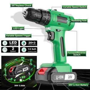 Taladro de Impacto Inalámbrico de 20V con Destornillador, Soporte OEM/ODM para Perforación, Taladro de Impacto Inalámbrico a Batería CD-20E - Product Image 2