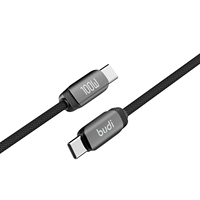 Cable Budi de 100w, 1.2m (3 pies), con Chip E-marker, Carga Rápida PD, Tejido Denso, 480mbps, Sincronización Rápida de Datos, USB-C a USB-C, para Carga y Transferencia de Archivos