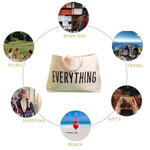 DLBZ Sac fourre-tout en toile personnalisé, grande capacité, écologique, de haute qualité, pour usage quotidien, portable, ouvert, idéal pour l'été – Vente en gros - Product Image 3