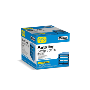 Fami Master Key Comfort C0 Eh 18X27 <b>Drawer</b> Cabinet 3 <b>Drawers</b> 408x573x400 Mm Capri Blue Ral5019 <b>Tool</b> Storage - Product Image 3
