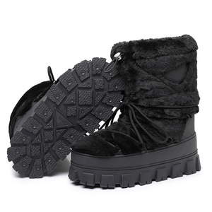 <span class=keywords><strong>Bottes</strong></span> d'hiver pour femmes, <span class=keywords><strong>bottes</strong></span> épaisses et chaudes, tendance, exportation transfrontalière européenne et américaine, plateforme Puda, style fourrure - Product Image 4