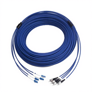 สายไฟเบอร์ออปติกแบบหุ้มเกราะวัสดุ PVC แบบ Single-mode <span class=keywords><strong>4</strong></span> แกน ขนาดเส้นผ่านศูนย์กลางภายนอก 5.0 มม. รุ่น G657A1 สำหรับใช้งานภายในและภายนอกอาคาร พร้อมหัวต่อ LCSC - Product Image 1