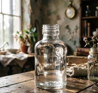 Bouteille de vin en verre ronde mini Sishang 100 ml avec couvercles et étiquettes pour une utilisation multi-scènes
