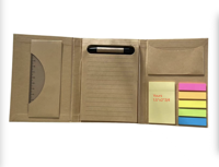 Cadeau promotionnel logo personnalisé bloc-notes en papier écologique bon marché avec stylo règle enveloppe poche