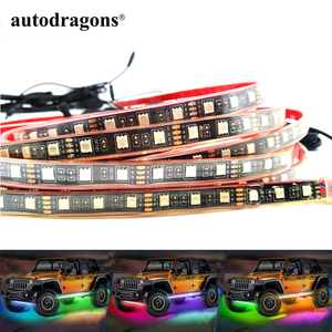 Autodragons Bande LED RGB 4*5050SMD 12V à contrôle par application, effet de poursuite et de défilement, éclairage d'ambiance sous voiture - Product Image 2