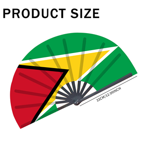 Abanicos Plegables de Bambú con la Bandera de Guyana al por Mayor, Abanico de Mano para Carnaval, Boda, Festival, Fiesta, Agencia de Viajes - Product Image 2