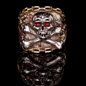 Skull Punk <b>Ring</b> for <b>Men</b> and Women Classic <b>Gothic</b> Halloween Style Fashion Statement Jewelry Accessory - Product Image 2