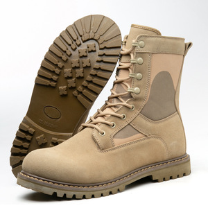 Bottes Martin montantes pour hommes, style britannique, en daim couleur sable, populaires, pour le travail, la neige et tactiques, avec fermeture éclair - Product Image 1