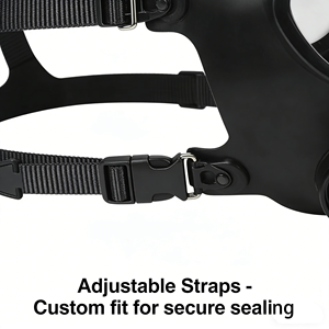 Respirador de Cara Completa, Máscara Táctica de Gas, Protección Nuclear y Química para Gases, Vapores, Químicos, Pintura en Aerosol, Polvo, Renovación - Product Image 4