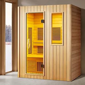 3 Persoons Droge Saunaruimte, Infrarood Sauna Douche Combinatie, Instal Japanse Sauna Ver Infrarood