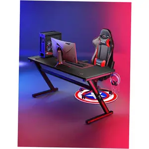 Computer Table Arm Support With Cooler Small Glass Desk Wooden Gaming And Chair Set Motorized Rgb 1 To 2 Player Internet Cafe