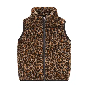 Kids Warm Vest Spring and autumn Winter sleeveless leopard tie dye striped vest for girls Vest