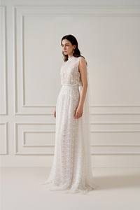 Venta caliente de las mujeres Maxi vestidos elegantes ZUKA EFECTO DE ENCAJE Bufanda VESTIDO LARGO Sin mangas Lujosos vestidos de noche Marca WhiteAnt - Product Image 3