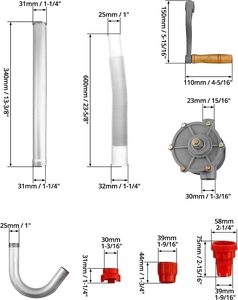 Pompe SB en aluminium rotatif à main huile carburant Diesel manuel baril pompe à tambour pour tambour 200L - Product Image 6