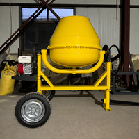 Bétonnière mobile robuste de 500L 700L, bétonnière à tambour inclinable portable avec 4 roues pour la construction